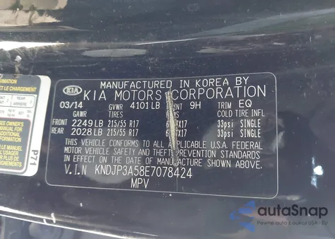2014 Kia Soul + z USA, uszkodzony, nr VIN KNDJP3A58E7078424